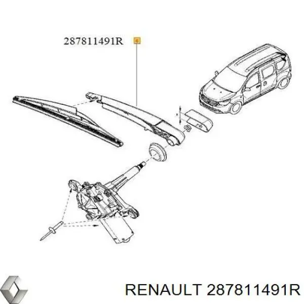 68273 Metalcaucho Ramię wycieraczki szyby tylnej