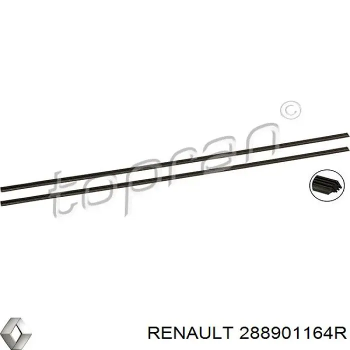 Do koszyka 288901164R Renault (RVI) Pióro wycieraczki szyby przedniej, zestaw (2 szt.)