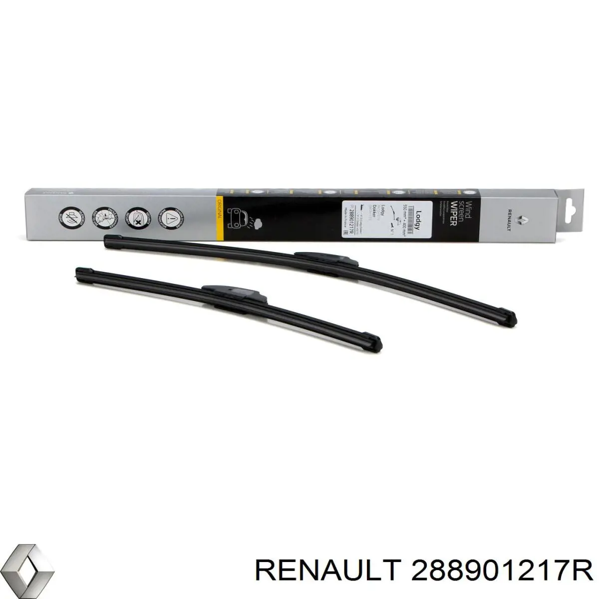 Pióro wycieraczki szyby przedniej, zestaw (2 szt.) Renault (RVI) 288901217R cena, od 27,17 USD