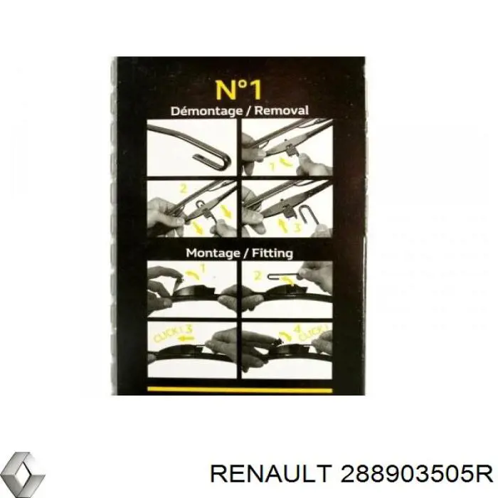 288903505R Renault (RVI) Pióro wycieraczki szyby przedniej, zestaw (2 szt.)