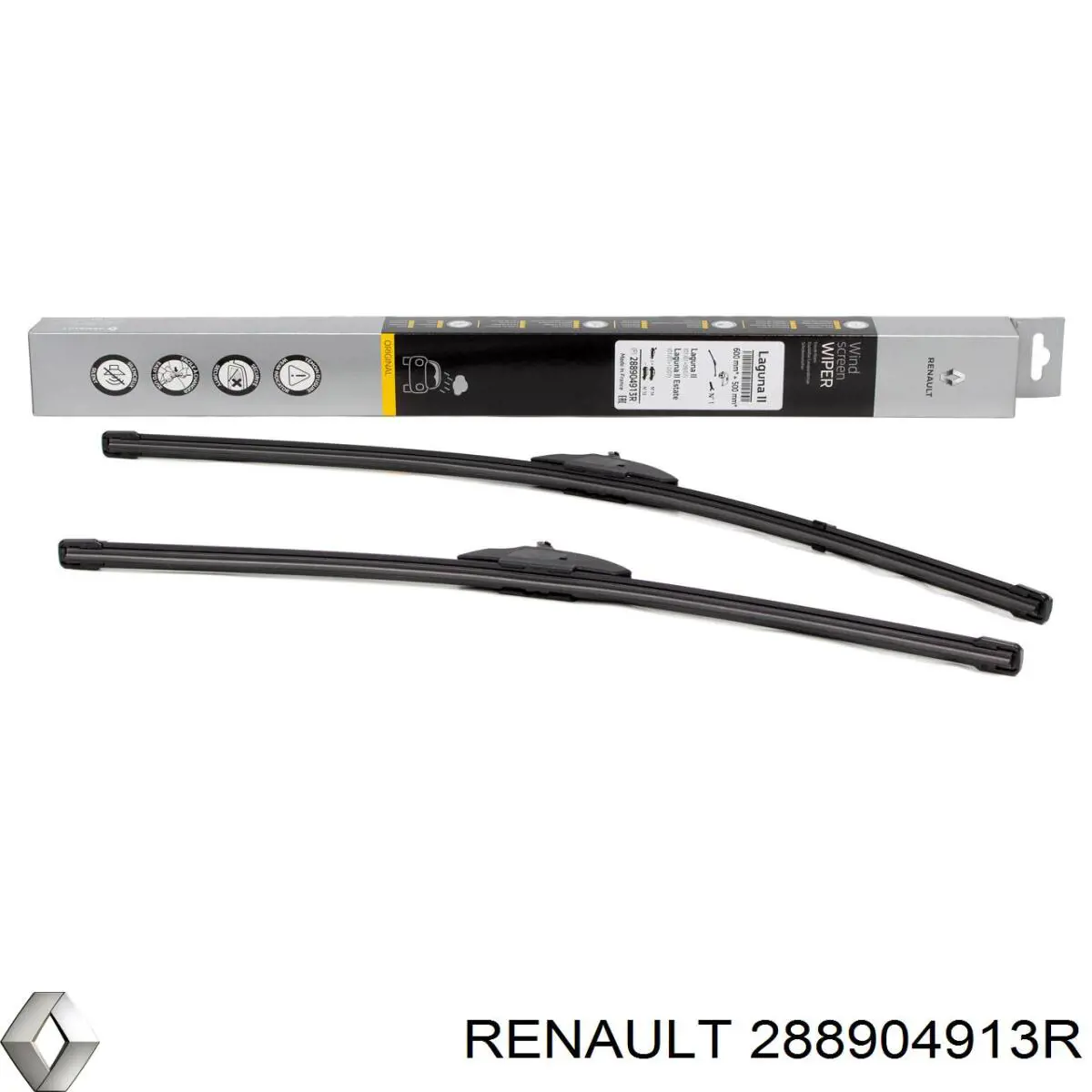 Pióro wycieraczki szyby przedniej, zestaw (2 szt.) Renault (RVI) 288904913R cena, od 32,66 USD