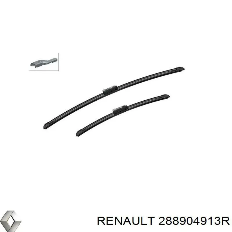 Do koszyka 288904913R Renault (RVI) Pióro wycieraczki szyby przedniej, zestaw (2 szt.)