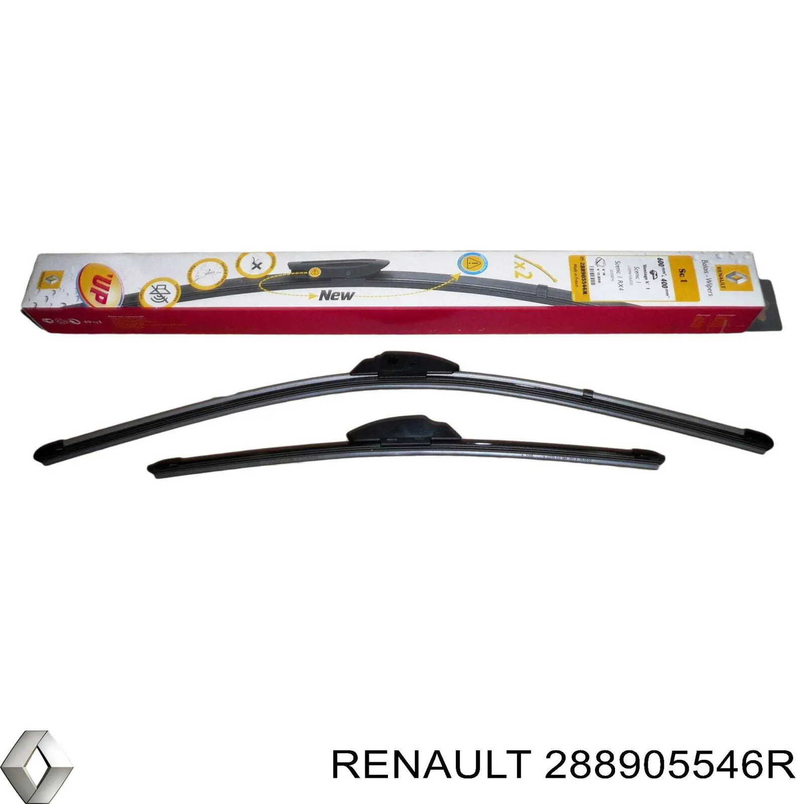 Do koszyka 288905546R Renault (RVI) Pióro wycieraczki szyby przedniej, zestaw (2 szt.)