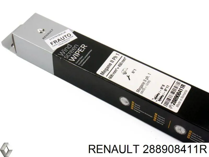 Pióro wycieraczki szyby przedniej, zestaw (2 szt.) Renault (RVI) 288908411R cena, od 38,45 USD
