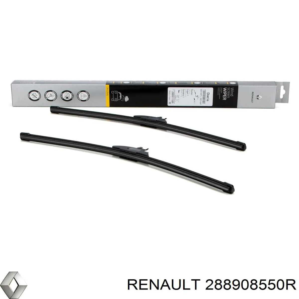 Pióro wycieraczki szyby przedniej, zestaw (2 szt.) Renault (RVI) 288908550R cena, od 27,91 USD