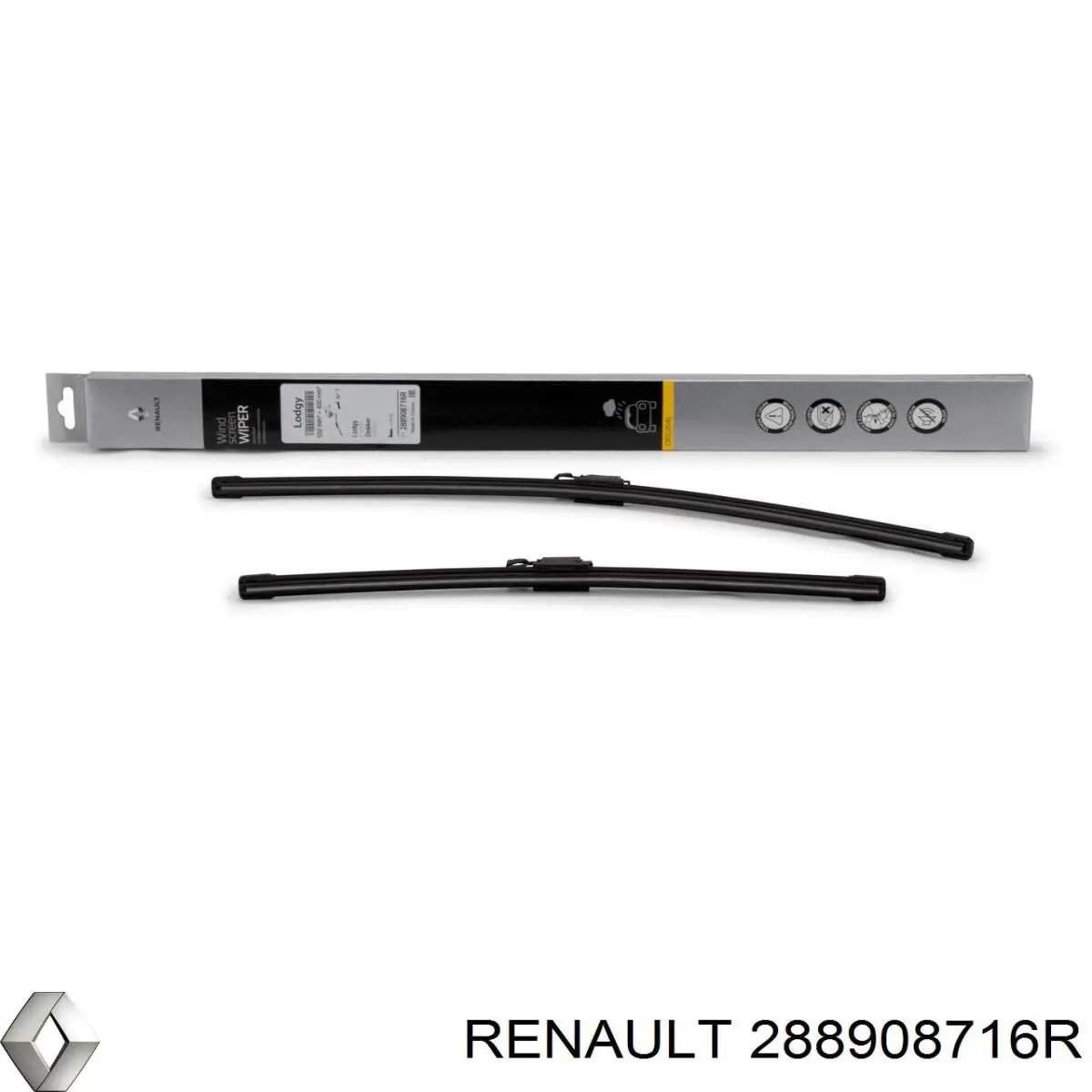 Do koszyka 288908716R Renault (RVI) Pióro wycieraczki szyby przedniej, zestaw (2 szt.)