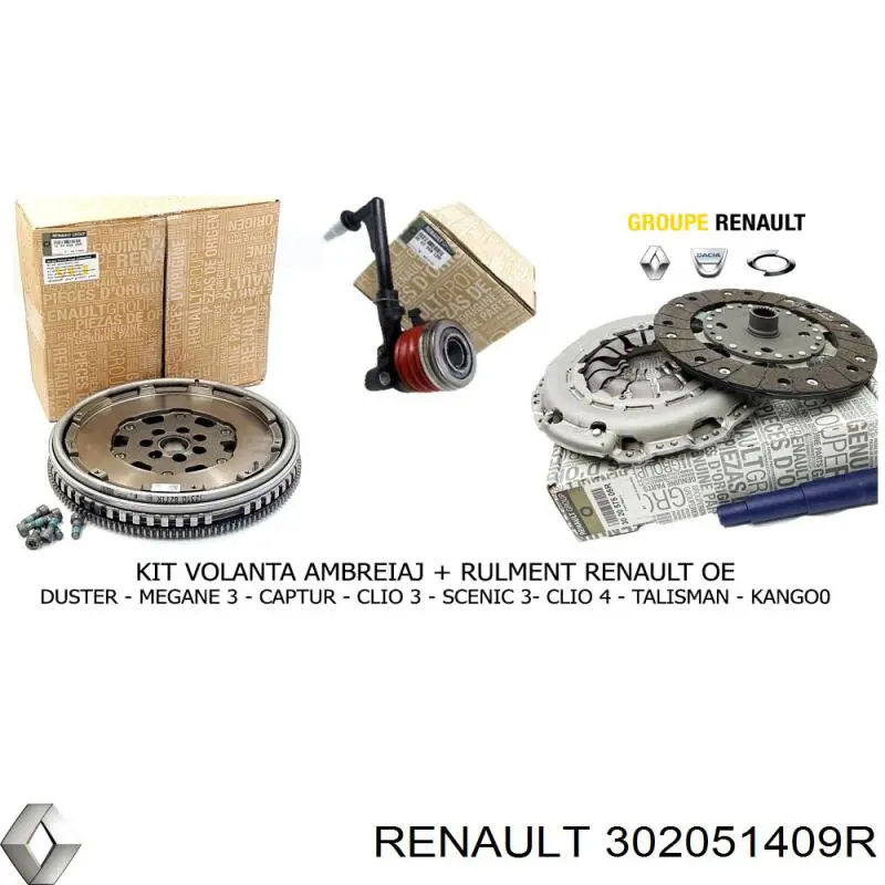 Zestaw sprzęgła (3 części) Renault (RVI) 302051409R cena, od 280,85 USD