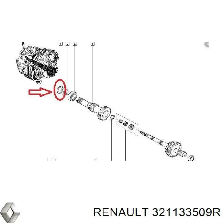 321133509R Renault (RVI) Uszczelniacz automatycznej/mechanicznej slrzyni biegów (wału wejściowego/sprzęgłowego)