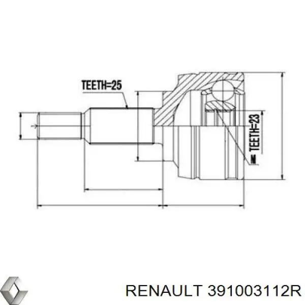 391003112R Renault (RVI) Półoś napędowa przednia prawa