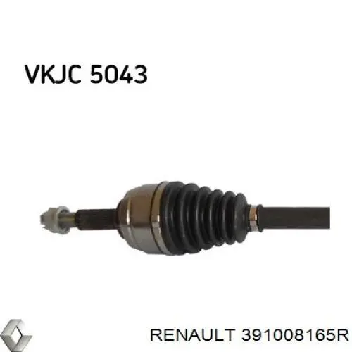 Półoś napędowa przednia prawa Renault (RVI) 391008165R cena, od 142,79 USD