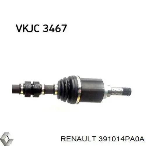Półoś napędowa przednia lewa 391014PA0A Renault (RVI)