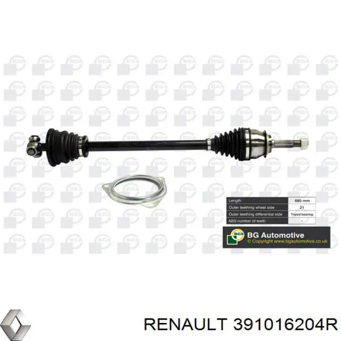 391016204R Renault (RVI) Półoś napędowa przednia lewa