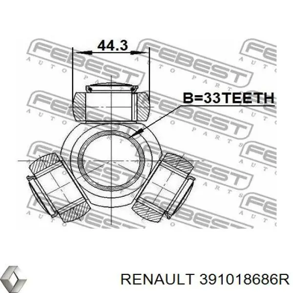391018686R Renault (RVI) Półoś napędowa przednia lewa