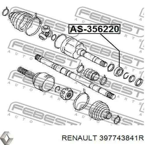 Łożysko podwieszane półosi przedniej Renault (RVI) 397743841R cena, od 18,28 USD