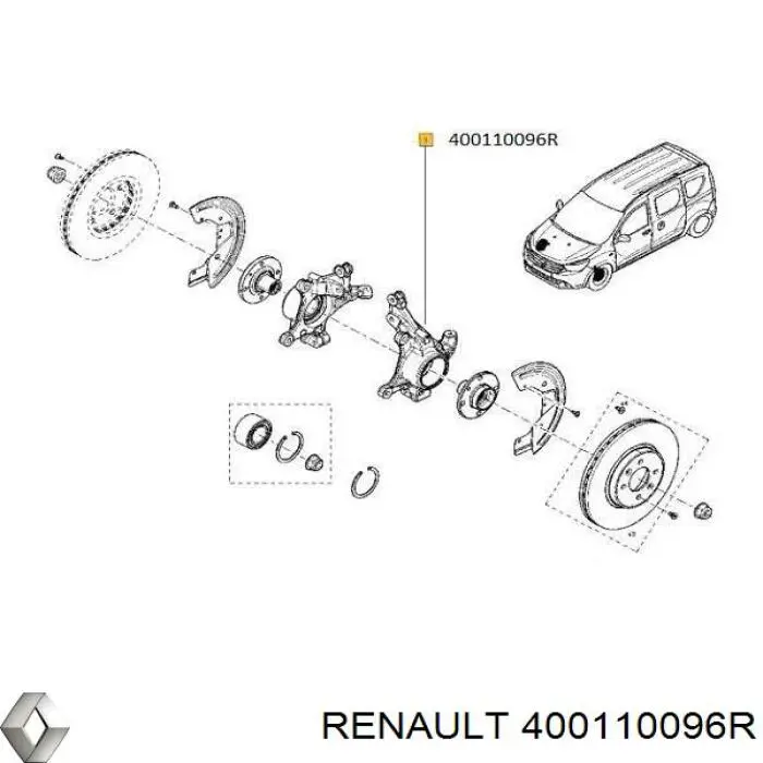 400110096R Renault (RVI) Czop (zwrotnica) przedni prawy