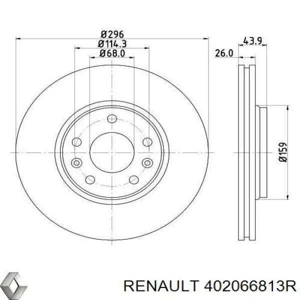 Tarcza hamulcowa przednia Renault (RVI) 402066813R cena, od 46,84 USD