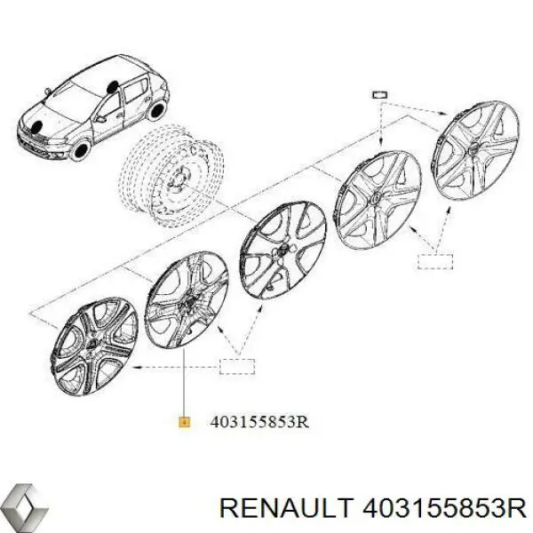 Kołpak do obręczy koła Renault (RVI) 403155853R cena, od 45,52 USD