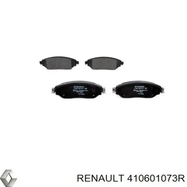 Do koszyka 410601073R Renault (RVI) Klocki hamulcowe przednie tarczowe