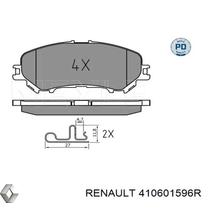 Klocki hamulcowe przednie tarczowe Renault (RVI) 410601596R cena, od 30,42 USD