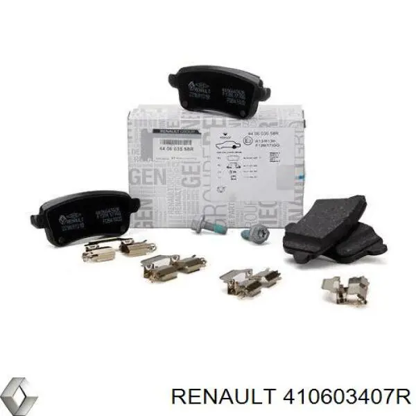Do koszyka 410603407R Renault (RVI) Klocki hamulcowe przednie tarczowe