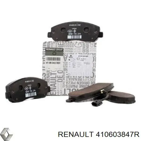 Klocki hamulcowe przednie tarczowe Renault (RVI) 410603847R cena, od 28,42 USD