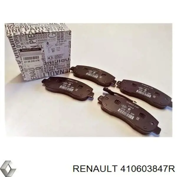 Do koszyka 410603847R Renault (RVI) Klocki hamulcowe przednie tarczowe