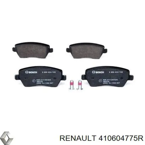 Do koszyka 410604775R Renault (RVI) Klocki hamulcowe przednie tarczowe