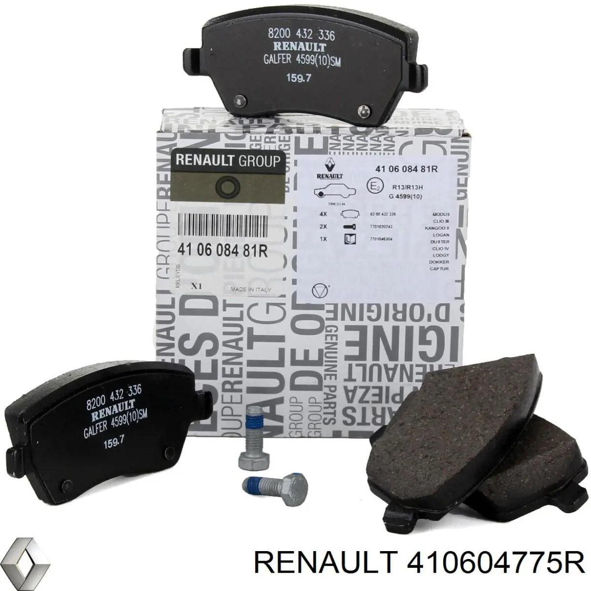 Klocki hamulcowe przednie tarczowe Renault (RVI) 410604775R cena, od 21,03 USD