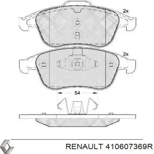 Do koszyka 410607369R Renault (RVI) Klocki hamulcowe przednie tarczowe