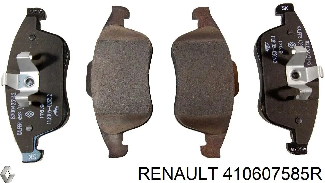Do koszyka 410607585R Renault (RVI) Klocki hamulcowe przednie tarczowe