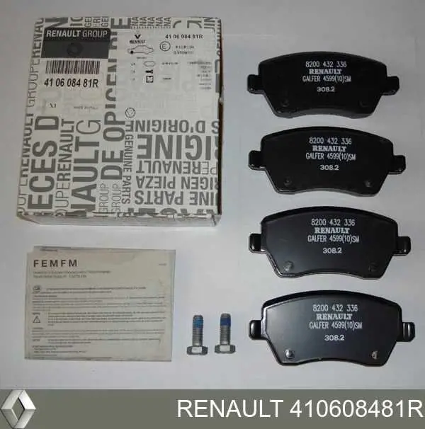 410608481R Renault (RVI) Klocki hamulcowe przednie tarczowe