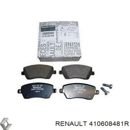 Do koszyka 410608481R Renault (RVI) Klocki hamulcowe przednie tarczowe