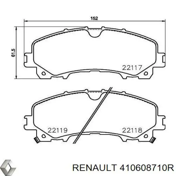 Klocki hamulcowe przednie tarczowe Renault (RVI) 410608710R cena, od 35,72 USD