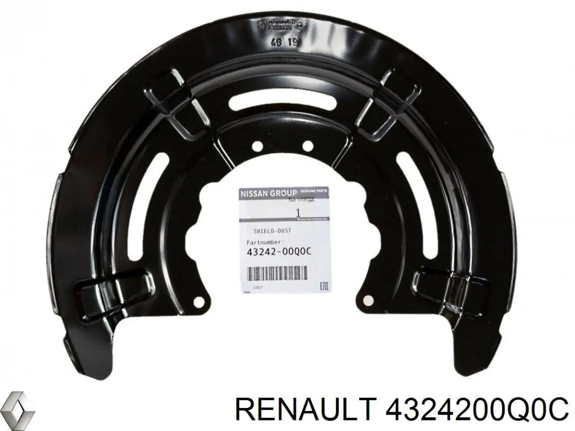 Osłona tarczy hamulcowej tylnej Renault (RVI) 4324200Q0C cena, od 25,33 USD