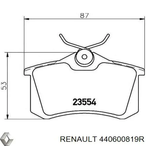 440600819R Renault (RVI) Okładziny (klocki) do hamulców tarczowych tylne