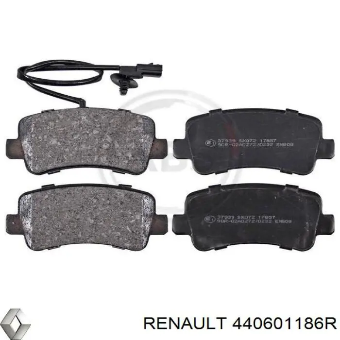 Okładziny (klocki) do hamulców tarczowych tylne Renault (RVI) 440601186R