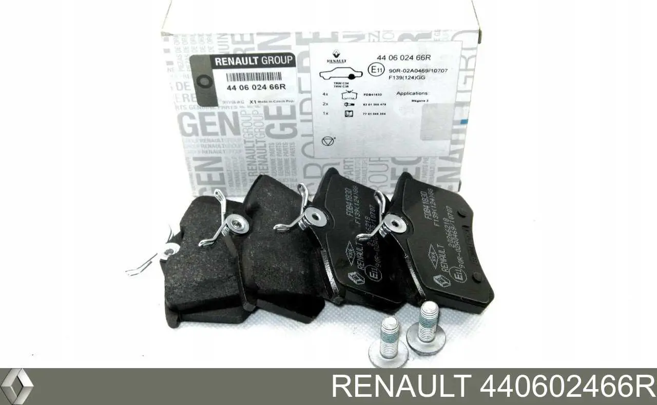 440602466R Renault (RVI) Okładziny (klocki) do hamulców tarczowych tylne