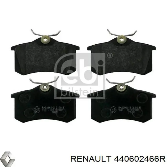 440602466R Renault (RVI) Okładziny (klocki) do hamulców tarczowych tylne