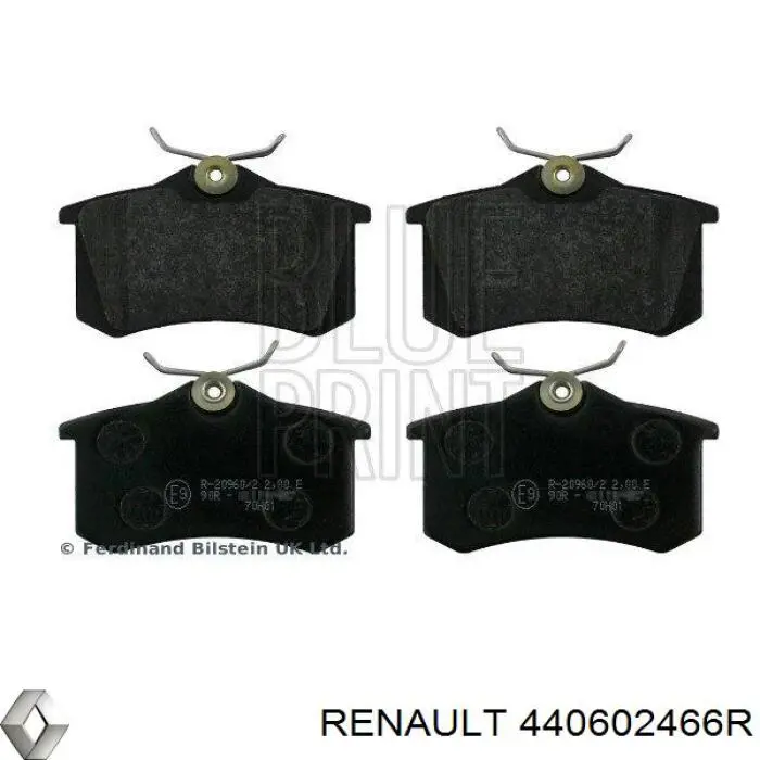 Do koszyka 440602466R Renault (RVI) Okładziny (klocki) do hamulców tarczowych tylne