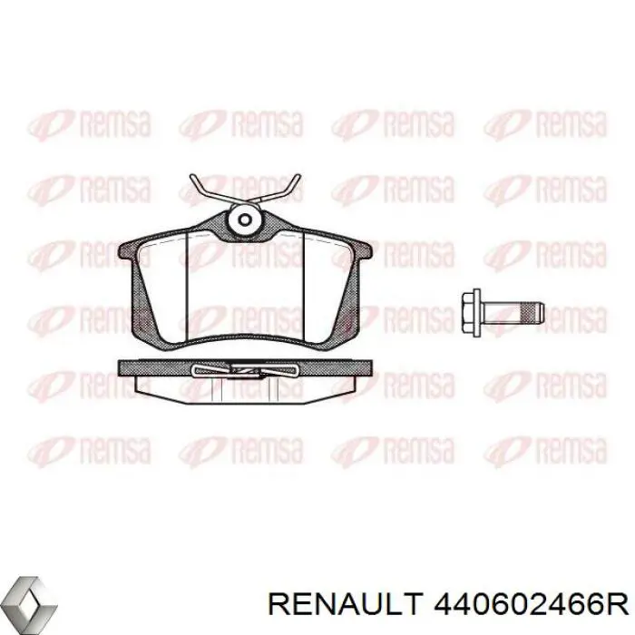 Okładziny (klocki) do hamulców tarczowych tylne 440602466R Renault (RVI)