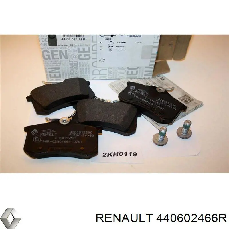 Okładziny (klocki) do hamulców tarczowych tylne Renault (RVI) 440602466R