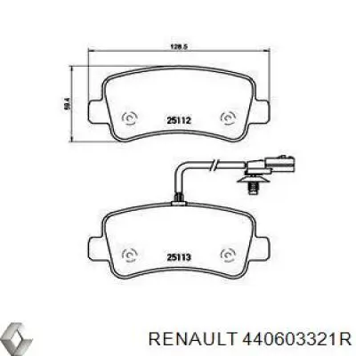 Okładziny (klocki) do hamulców tarczowych tylne Renault (RVI) 440603321R cena, od 30,70 USD