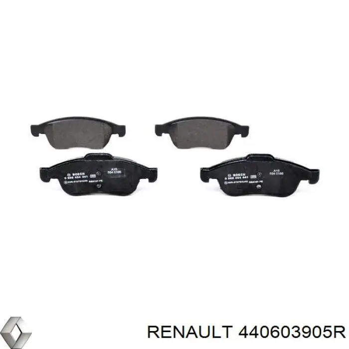 Do koszyka 440603905R Renault (RVI) Klocki hamulcowe przednie tarczowe