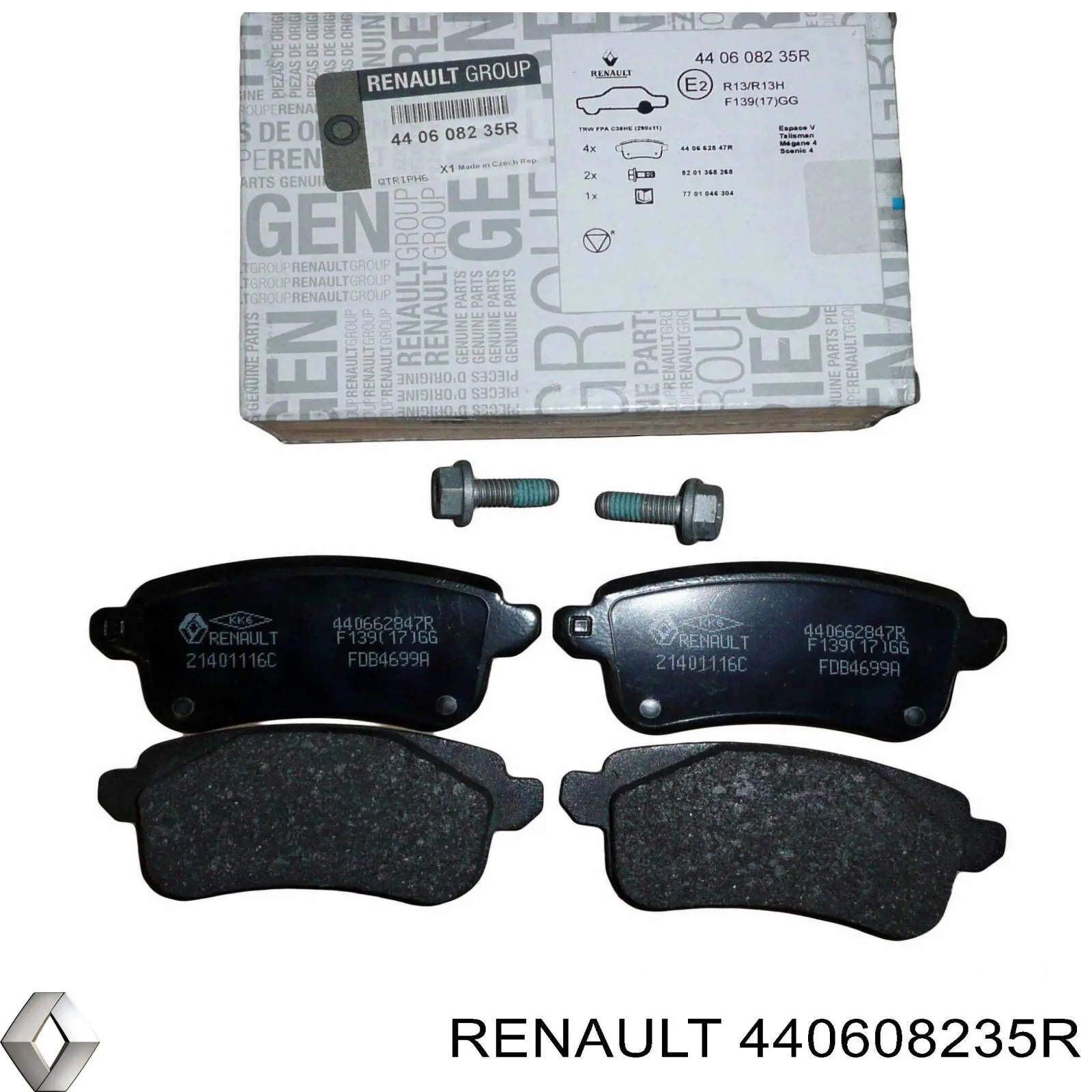 Okładziny (klocki) do hamulców tarczowych tylne Renault (RVI) 440608235R cena, od 31,71 USD