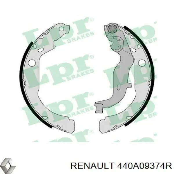 Do koszyka 440A09374R Renault (RVI) Klocki hamulcowe tylne bębnowe