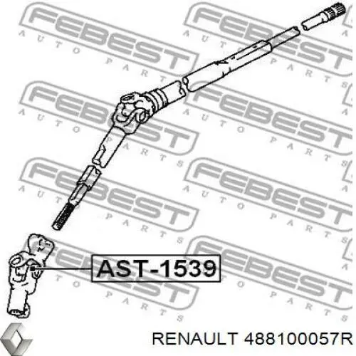 488100057R Renault (RVI) Wał kolumny kierowniczej dolny