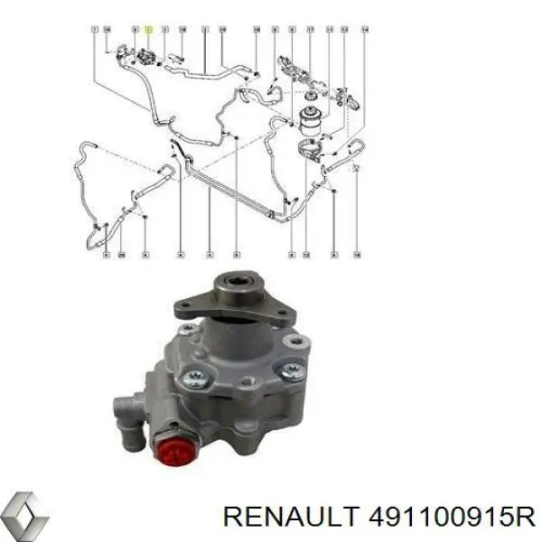 Pompa wspomagania hydraulicznego kierownicy Renault (RVI) 491100915R