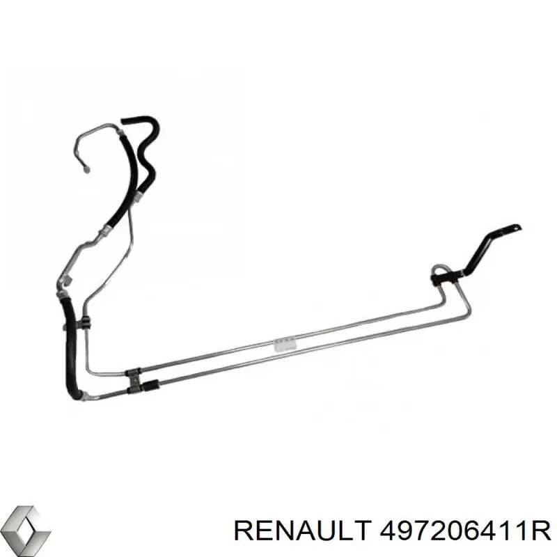 Do koszyka 497206411R Renault (RVI) Przewód hydraulicznego układu wspomagania wysokiego ciśnienia, od pompy do maglownicy (mechanizmu)