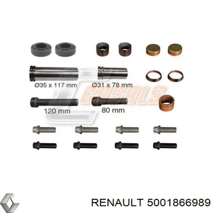 Zestaw naprawczy zacisku hamulcowego przedniego Renault (RVI) 5001866989 cena, od 69,88 USD