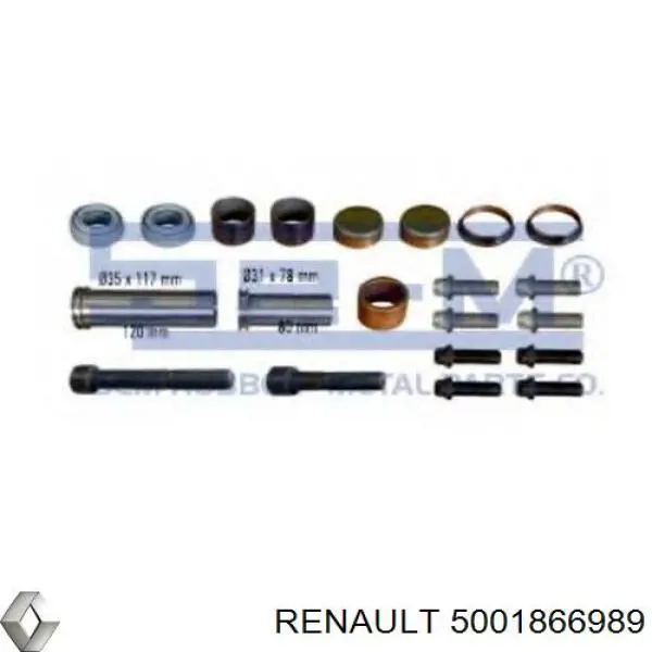Do koszyka 5001866989 Renault (RVI) Zestaw naprawczy zacisku hamulcowego przedniego